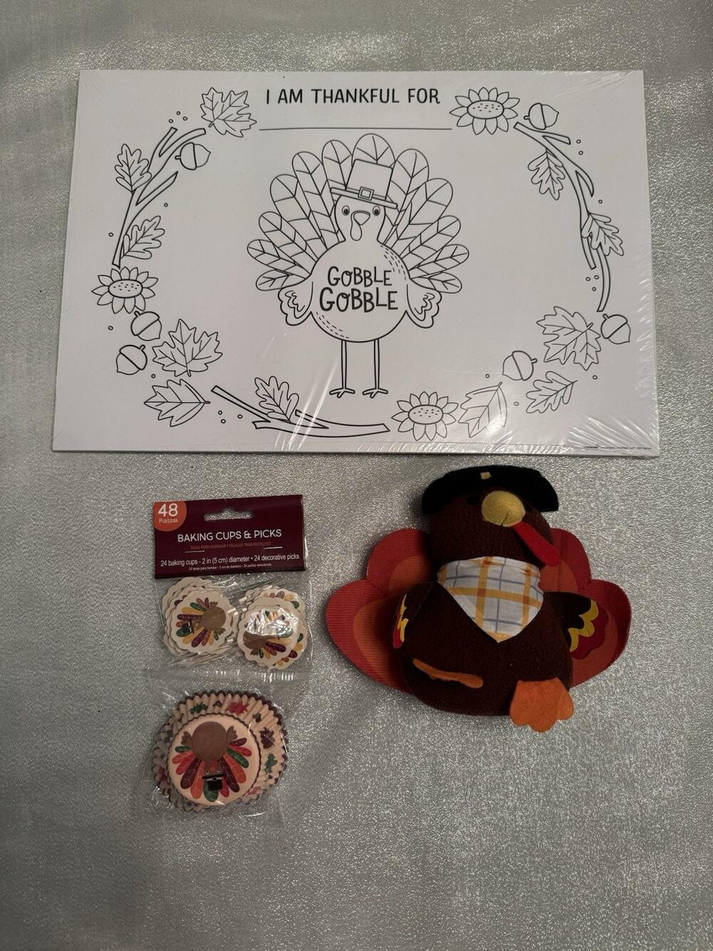 Thanksgiving Accessories Baking Cups Turkey Paper Placemats Kids Children